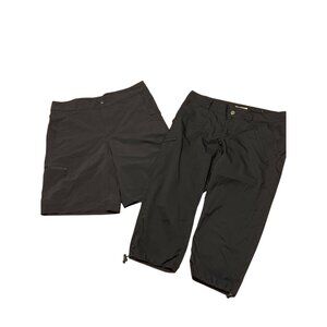 Magellan Outdoors 2 Pair Womens Bottoms Shorts Capris Black Fish Gear Size Small